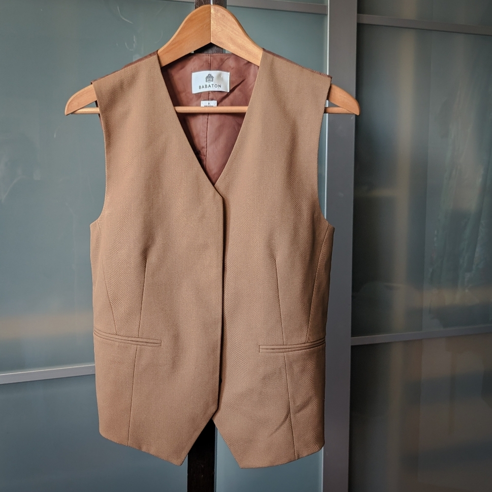 Artizia | Babaton Wool Twill Button-up Evaluate Vest - Size 8 - Picture 2 of 11